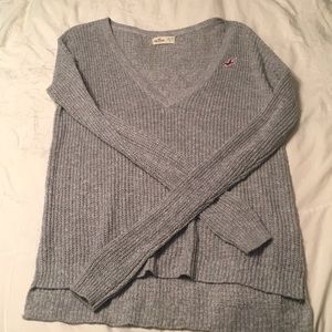 Hollister gray sweater v neck